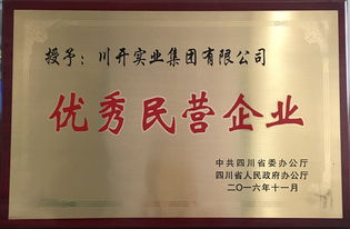 热烈祝贺川开实业集团 荣获 2016四川省优秀民营企业 荣誉称号